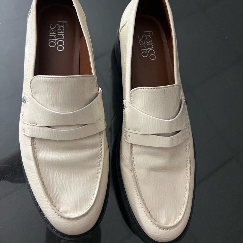 Franco Sarto Men's Off-White Slip-On Loafers